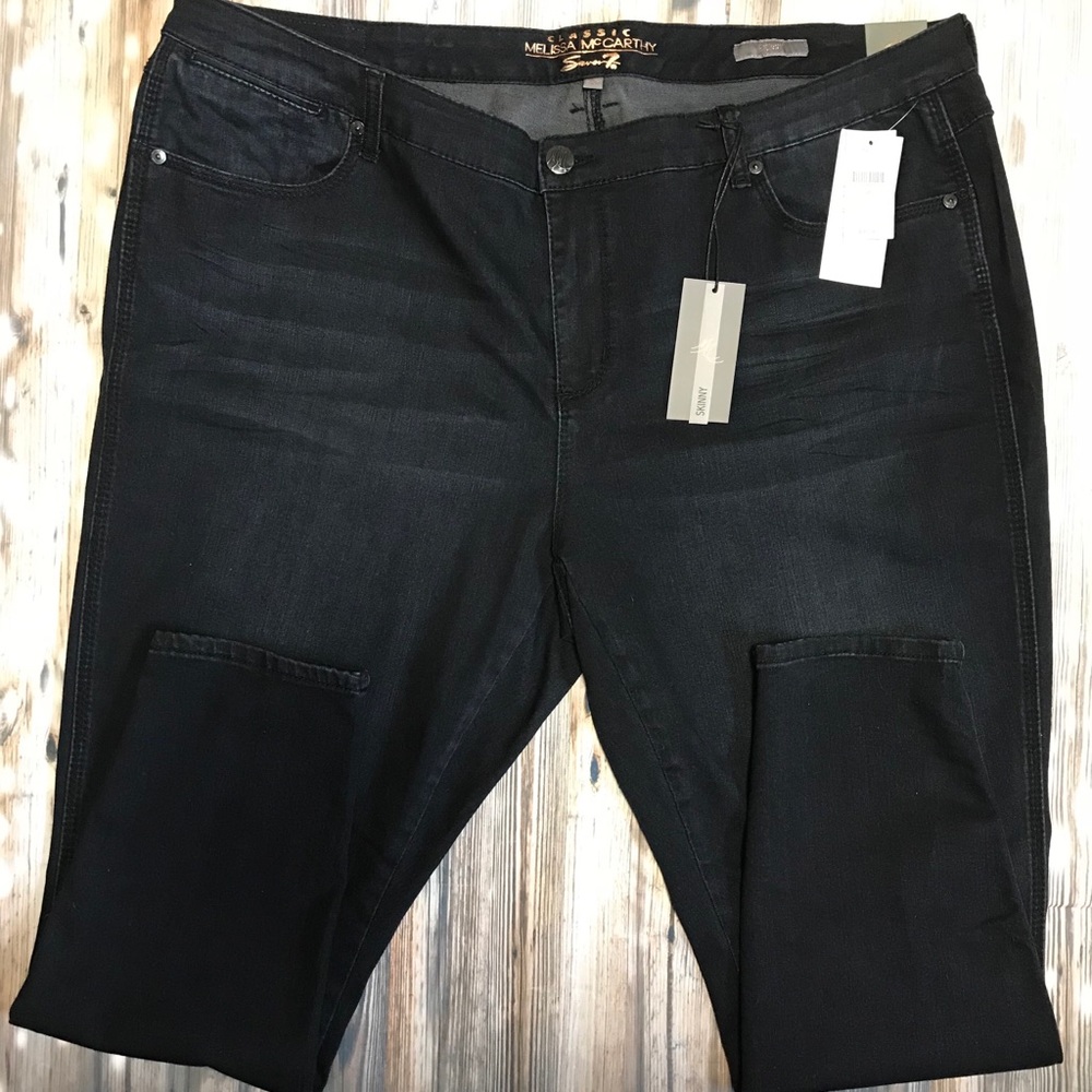 Size 26w Melissa McCarthy Skinny Dark Blue Jeans
